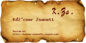 Kácser Zsanett névjegykártya