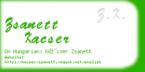 zsanett kacser business card